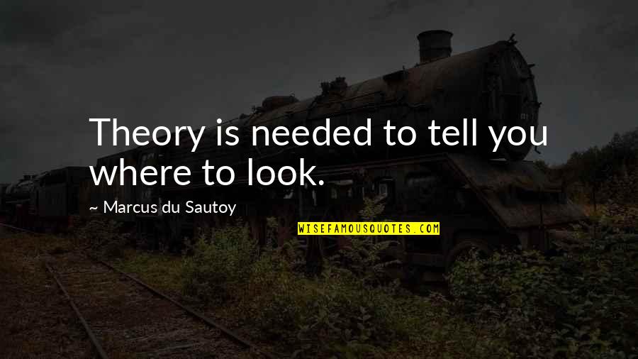 Spreading Awareness Quotes By Marcus Du Sautoy: Theory is needed to tell you where to Spreading Awareness Quotes By Marcus Du Sautoy: Theory is needed to tell you where to
