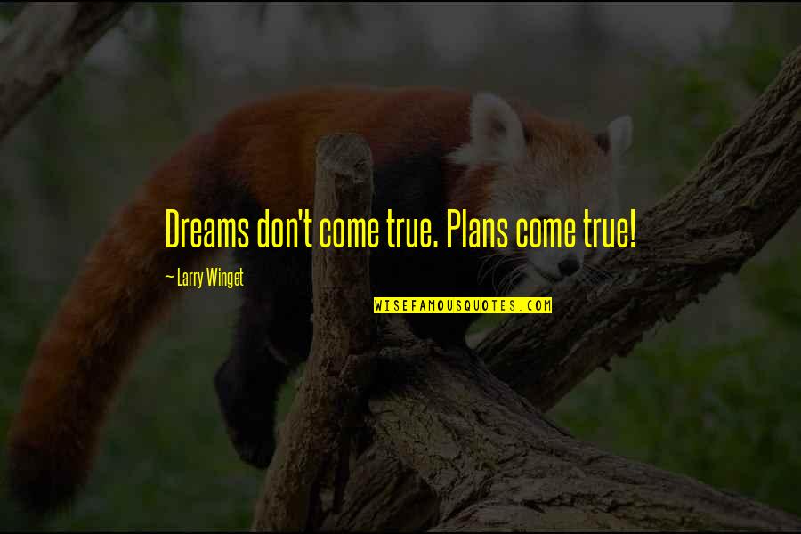 Spreading Positive Energy Quotes By Larry Winget: Dreams don't come true. Plans come true!