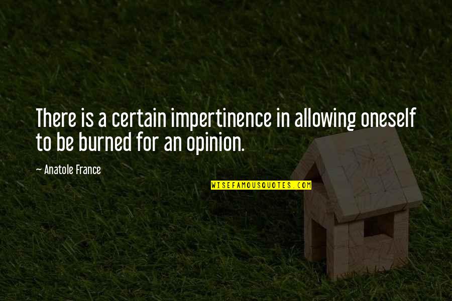 Spreadtrum Quotes By Anatole France: There is a certain impertinence in allowing oneself