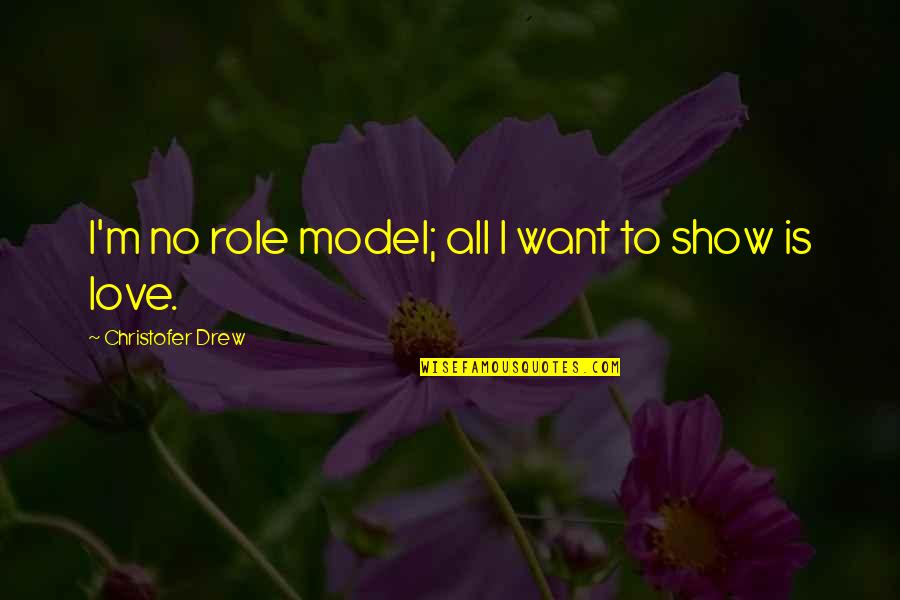 Spriggan Quotes By Christofer Drew: I'm no role model; all I want to Spriggan Quotes By Christofer Drew: I'm no role model; all I want to