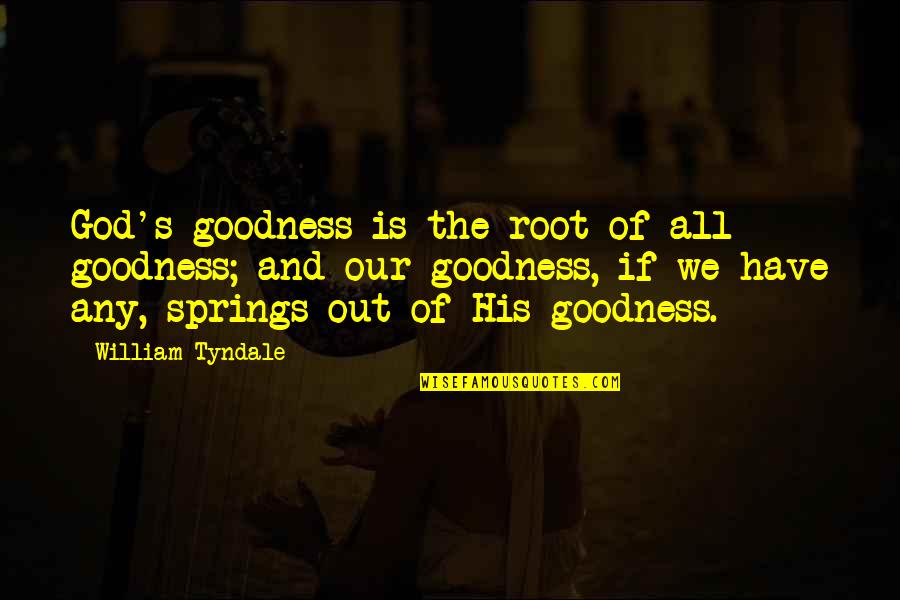 Spring And God Quotes By William Tyndale: God's goodness is the root of all goodness;