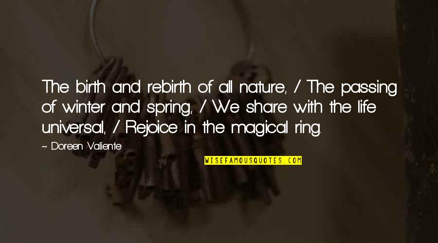 Spring And Life Quotes By Doreen Valiente: The birth and rebirth of all nature, /