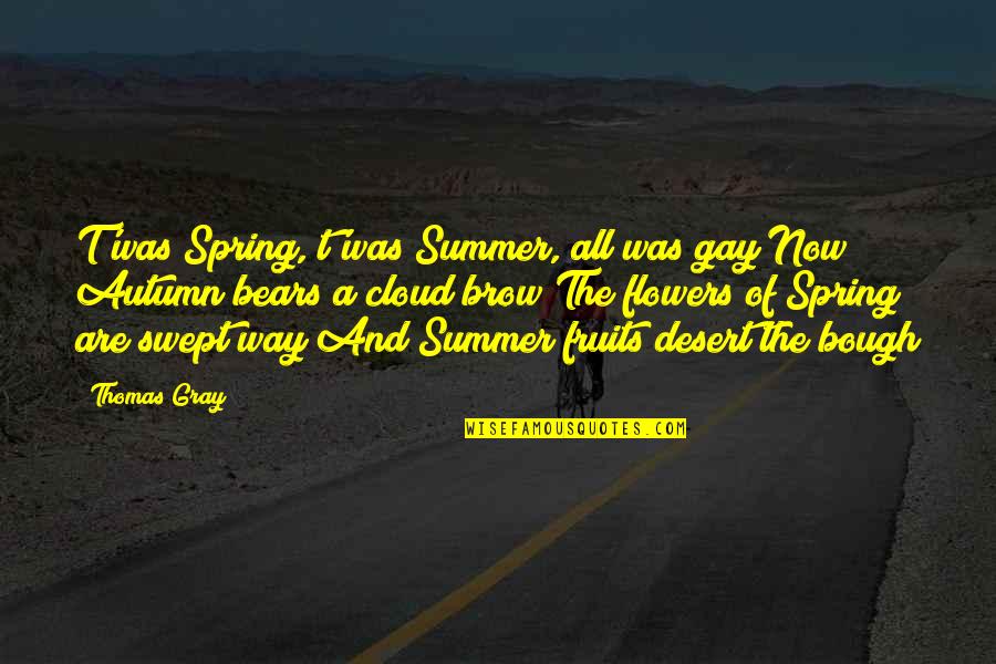 Spring And Summer Quotes By Thomas Gray: T'was Spring, t'was Summer, all was gay Now