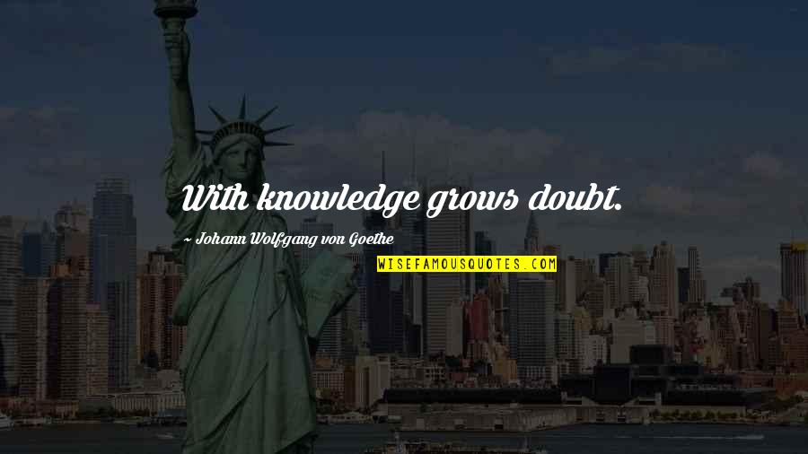 Spring Cleaning Inspirational Quotes By Johann Wolfgang Von Goethe: With knowledge grows doubt.