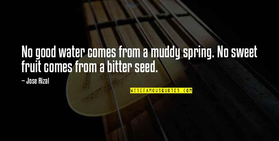 Spring Comes Quotes By Jose Rizal: No good water comes from a muddy spring.