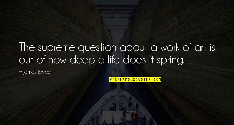 Spring Life Quotes By James Joyce: The supreme question about a work of art