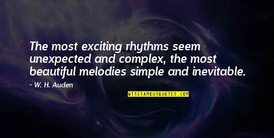 Spring Sale Quotes By W. H. Auden: The most exciting rhythms seem unexpected and complex, Spring Sale Quotes By W. H. Auden: The most exciting rhythms seem unexpected and complex,