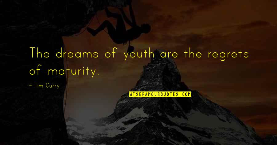Spring Showers Quotes By Tim Curry: The dreams of youth are the regrets of