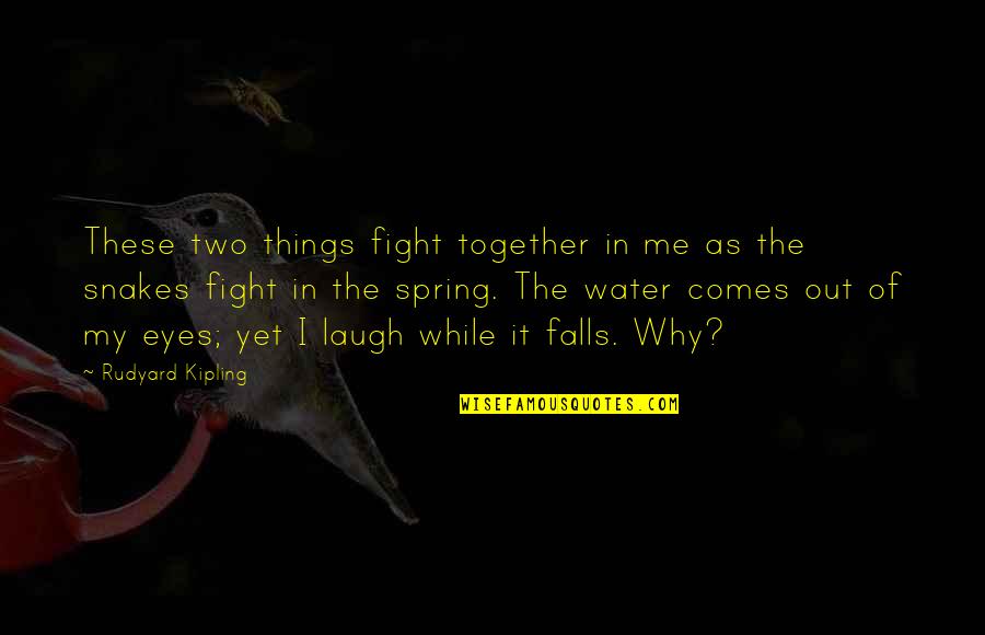 Spring Water Quotes By Rudyard Kipling: These two things fight together in me as