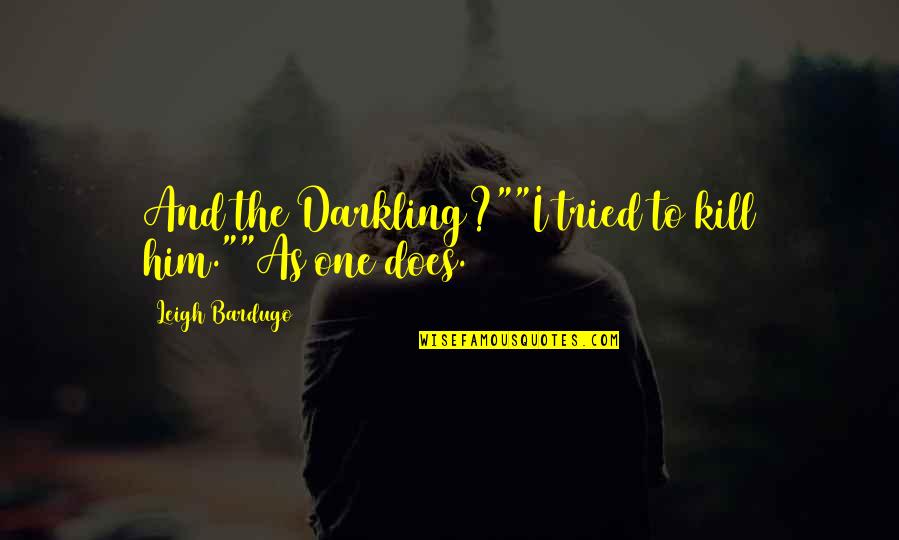 Springbrunnen Aus Quotes By Leigh Bardugo: And the Darkling?""I tried to kill him.""As one