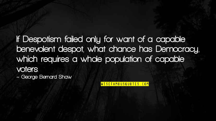 Springier Quotes By George Bernard Shaw: If Despotism failed only for want of a