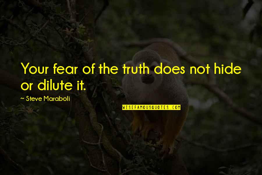 Springman Sawmill Quotes By Steve Maraboli: Your fear of the truth does not hide
