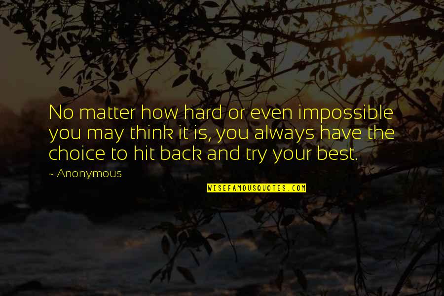 Springtails On Humans Quotes By Anonymous: No matter how hard or even impossible you Springtails On Humans Quotes By Anonymous: No matter how hard or even impossible you
