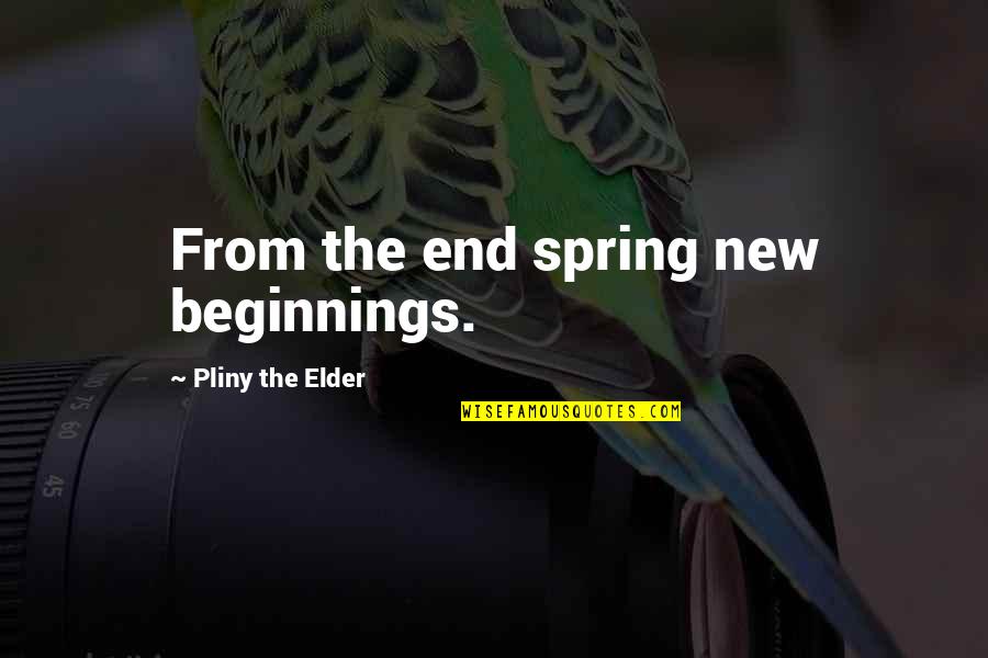 Springtime And New Beginnings Quotes By Pliny The Elder: From the end spring new beginnings.