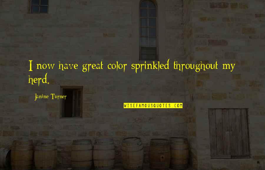 Sprinkled Quotes By Janine Turner: I now have great color sprinkled throughout my