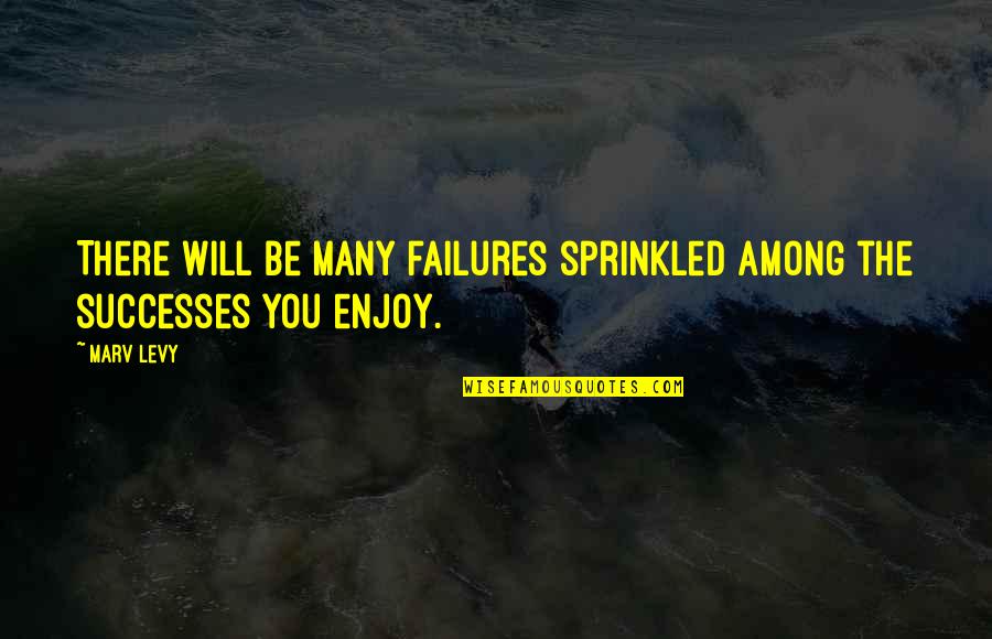 Sprinkled Quotes By Marv Levy: There will be many failures sprinkled among the