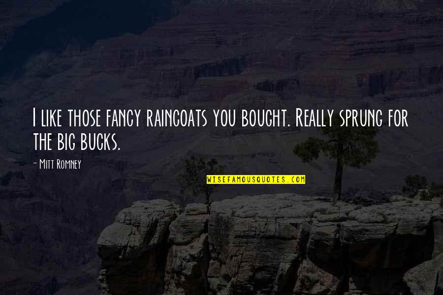 Sprung Quotes By Mitt Romney: I like those fancy raincoats you bought. Really