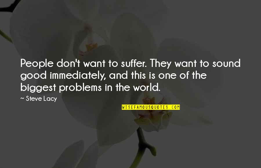 Sps Quotes By Steve Lacy: People don't want to suffer. They want to