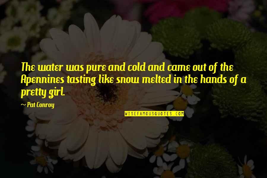 Spud Book Quotes By Pat Conroy: The water was pure and cold and came Spud Book Quotes By Pat Conroy: The water was pure and cold and came
