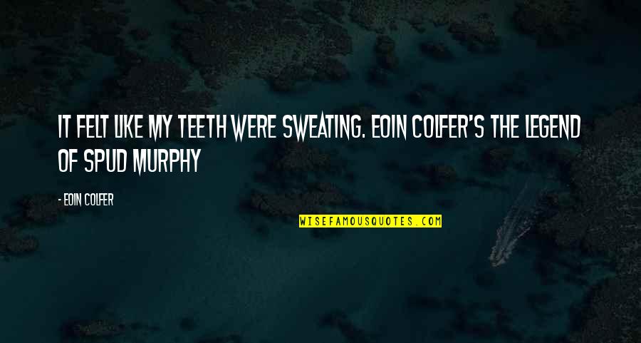 Spud Quotes By Eoin Colfer: It felt like my teeth were sweating. Eoin