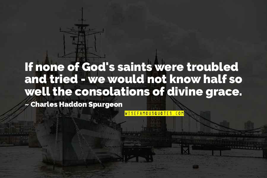 Spurgeon Grace Quotes By Charles Haddon Spurgeon: If none of God's saints were troubled and