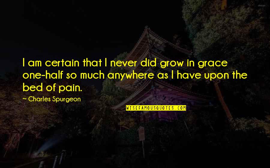 Spurgeon Grace Quotes By Charles Spurgeon: I am certain that I never did grow