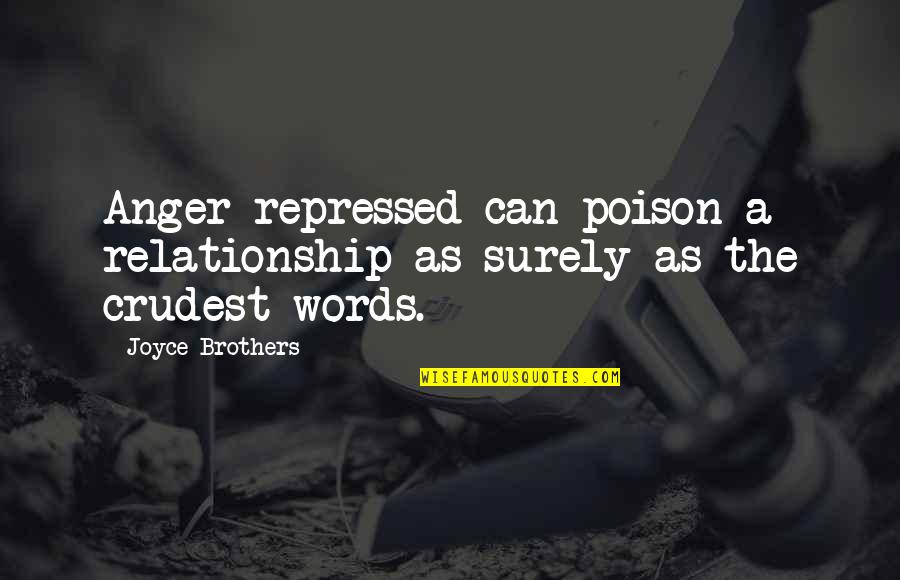 Sql Variables Quotes By Joyce Brothers: Anger repressed can poison a relationship as surely