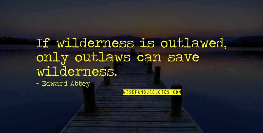Squall Leonhart Quotes By Edward Abbey: If wilderness is outlawed, only outlaws can save Squall Leonhart Quotes By Edward Abbey: If wilderness is outlawed, only outlaws can save