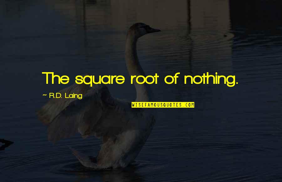 Square Root Quotes By R.D. Laing: The square root of nothing.