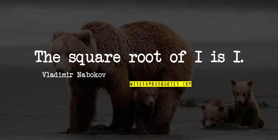 Square Root Quotes By Vladimir Nabokov: The square root of I is I.