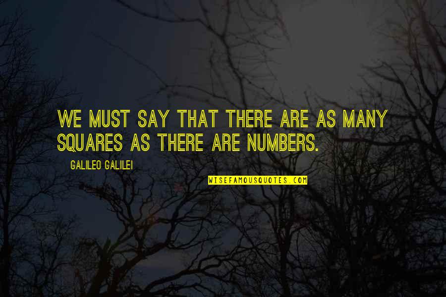 Squares For Quotes By Galileo Galilei: We must say that there are as many