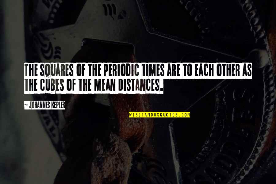 Squares For Quotes By Johannes Kepler: The squares of the periodic times are to