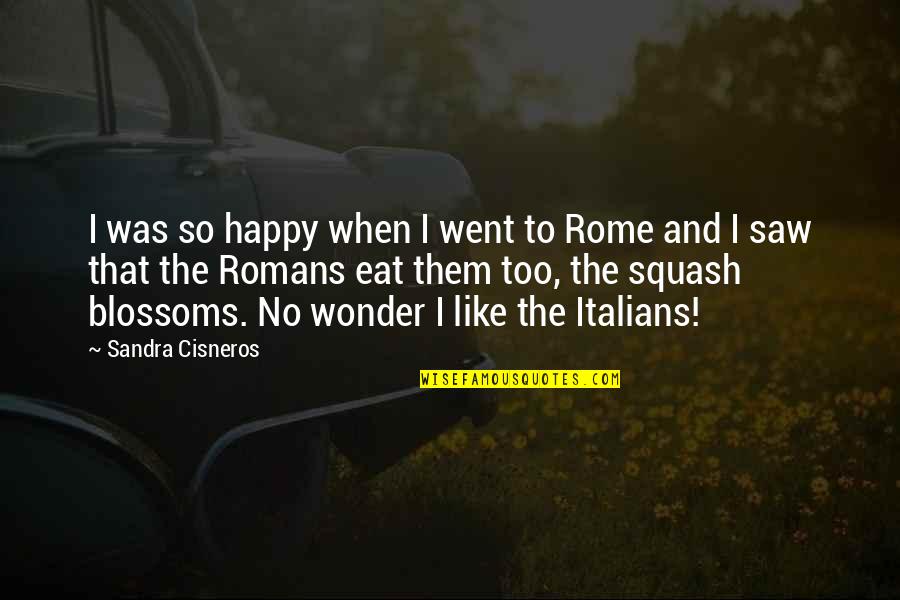 Squash Blossoms Quotes By Sandra Cisneros: I was so happy when I went to