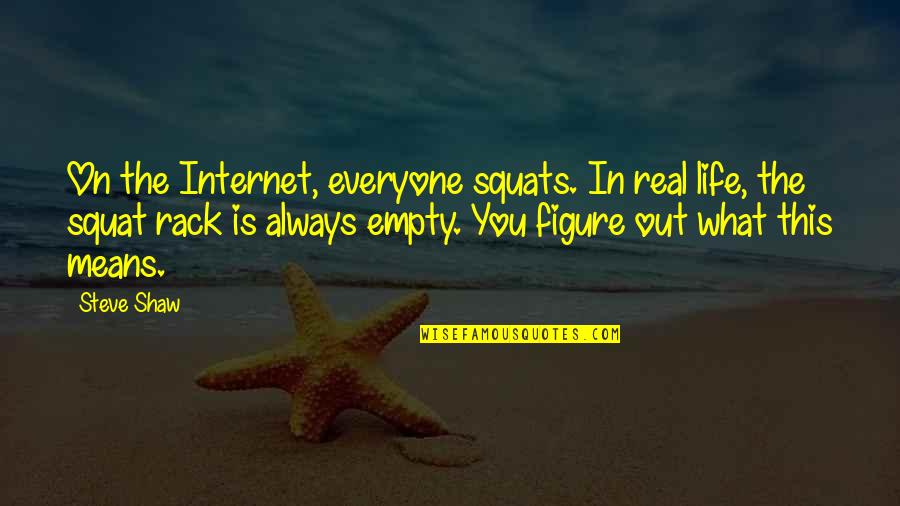 Squat Quotes By Steve Shaw: On the Internet, everyone squats. In real life,