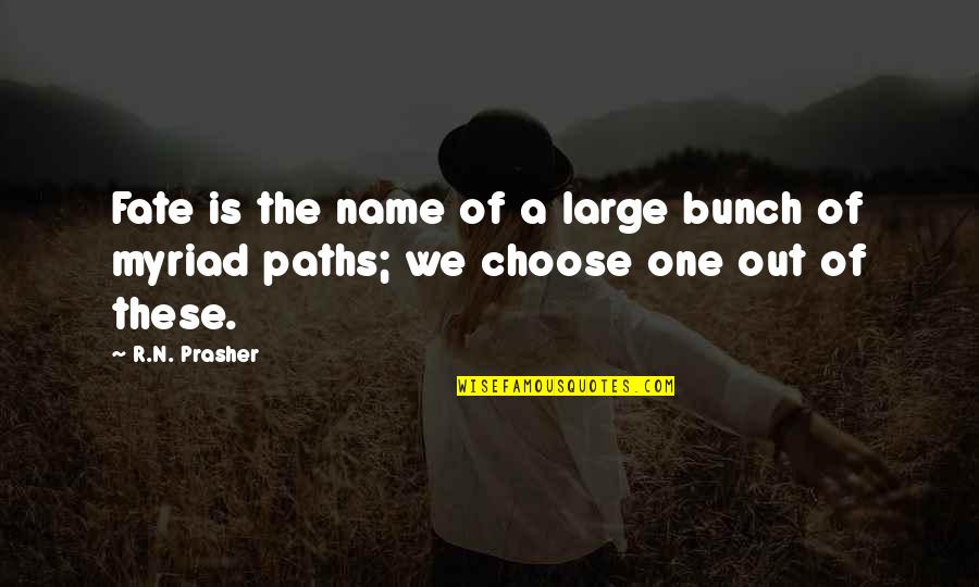 Squeam Quotes By R.N. Prasher: Fate is the name of a large bunch
