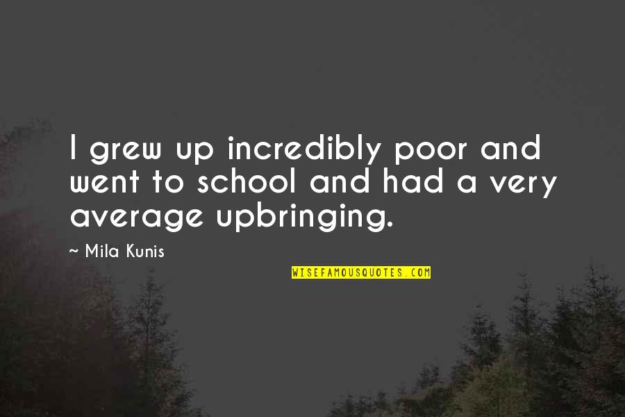Srani Video Quotes By Mila Kunis: I grew up incredibly poor and went to