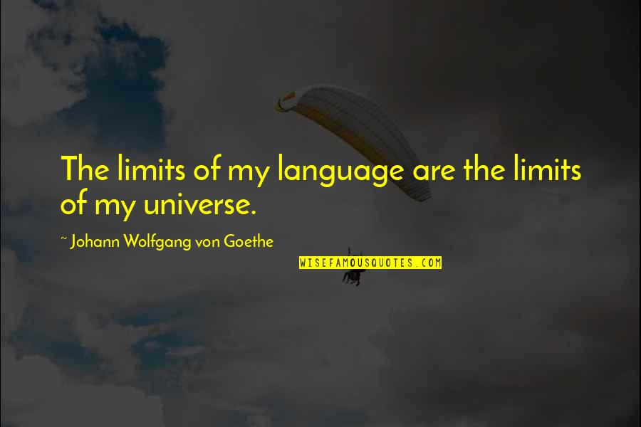 Srdjan Roje Quotes By Johann Wolfgang Von Goethe: The limits of my language are the limits