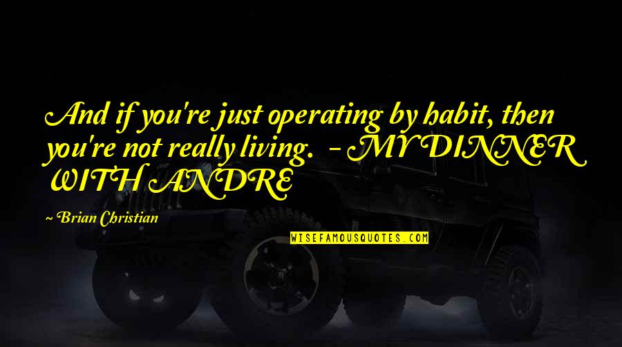 Srgame Quotes By Brian Christian: And if you're just operating by habit, then