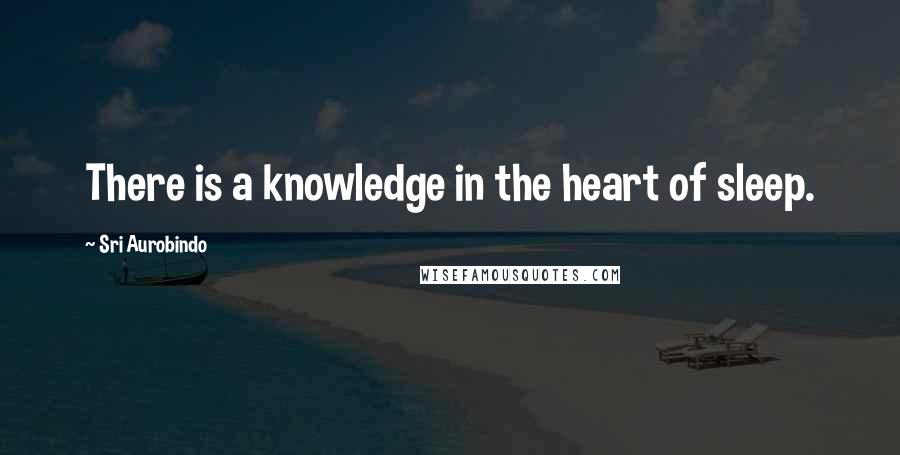Sri Aurobindo quotes: There is a knowledge in the heart of sleep.