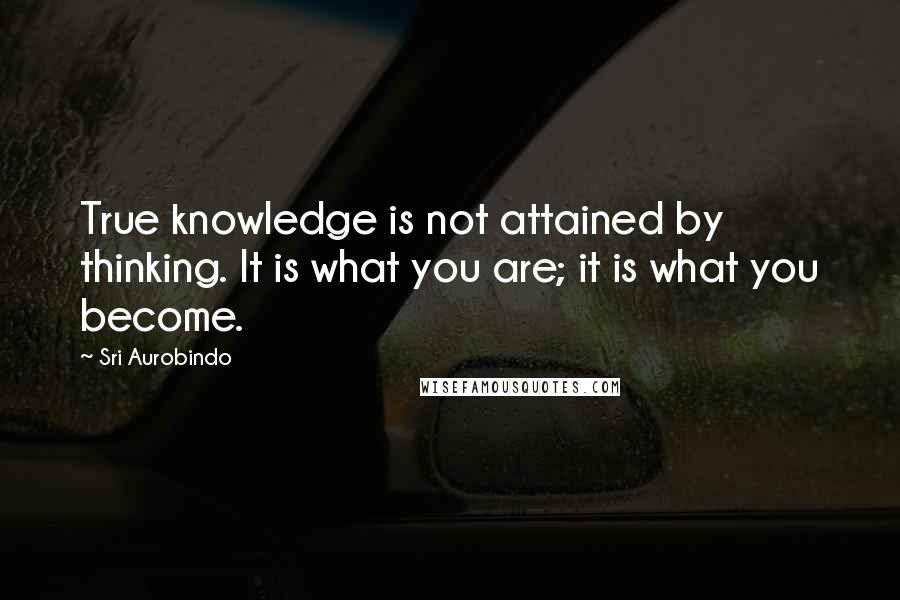 Sri Aurobindo quotes: True knowledge is not attained by thinking. It is what you are; it is what you become.