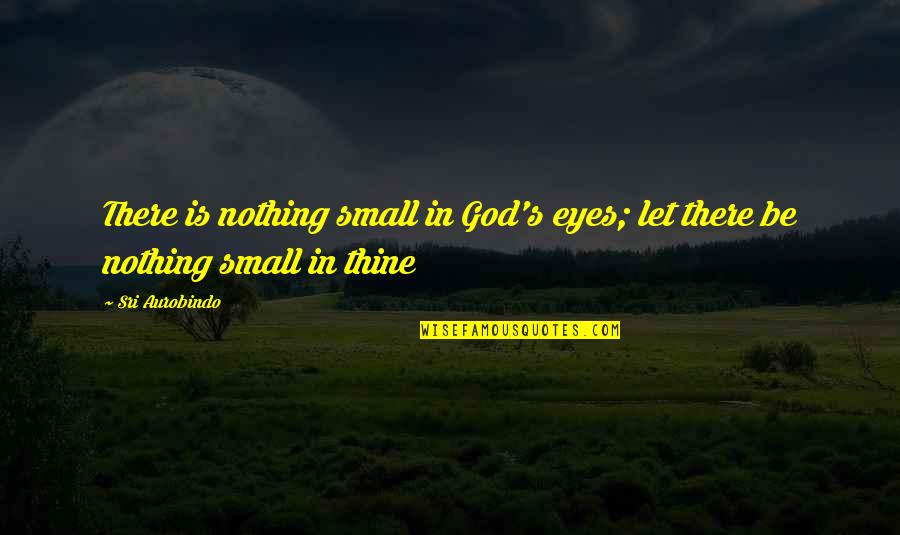 Sri Aurobindo Quotes By Sri Aurobindo: There is nothing small in God's eyes; let