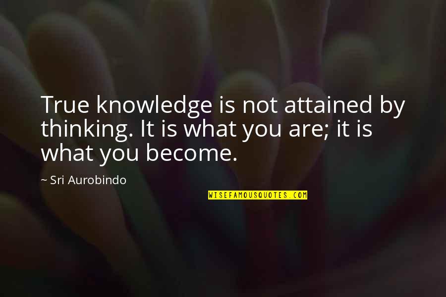 Sri Aurobindo Quotes By Sri Aurobindo: True knowledge is not attained by thinking. It