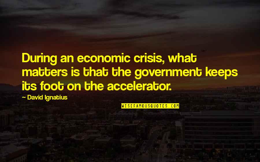Sri Aurobindo Yoga Quotes By David Ignatius: During an economic crisis, what matters is that