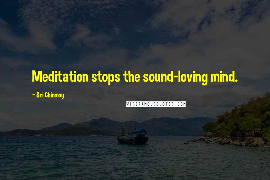 Sri Chinmoy quotes: Meditation stops the sound-loving mind.