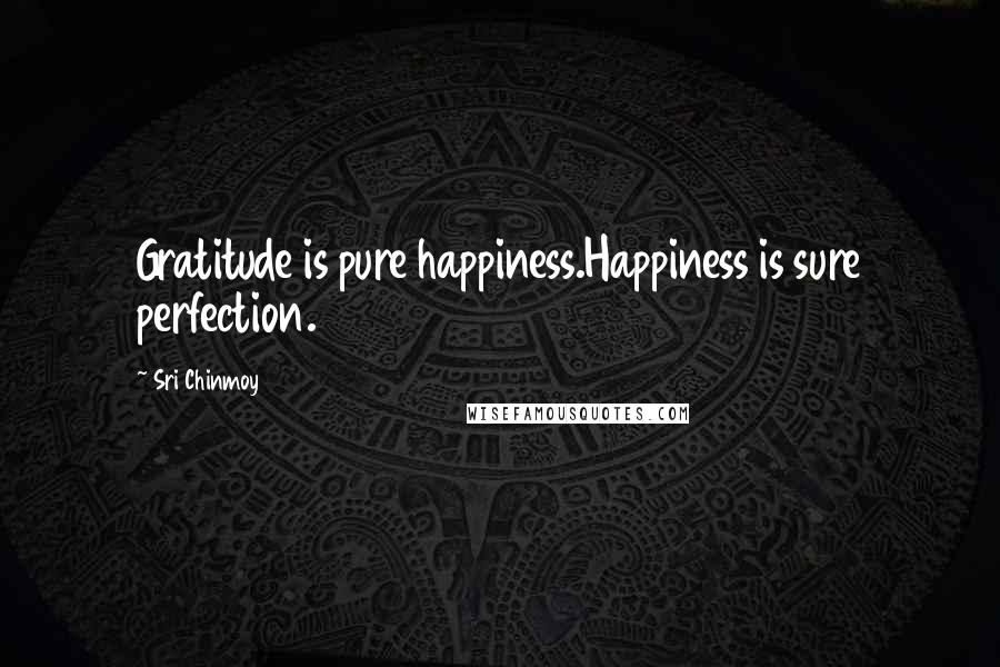 Sri Chinmoy quotes: Gratitude is pure happiness.Happiness is sure perfection.