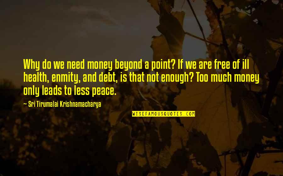 Sri Krishnamacharya Quotes By Sri Tirumalai Krishnamacharya: Why do we need money beyond a point?