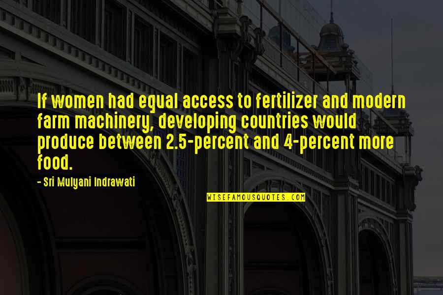 Sri Mulyani Quotes By Sri Mulyani Indrawati: If women had equal access to fertilizer and