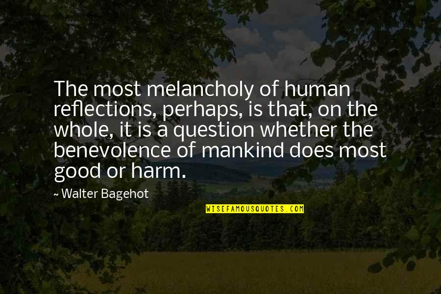 Sridhar Chandini Quotes By Walter Bagehot: The most melancholy of human reflections, perhaps, is