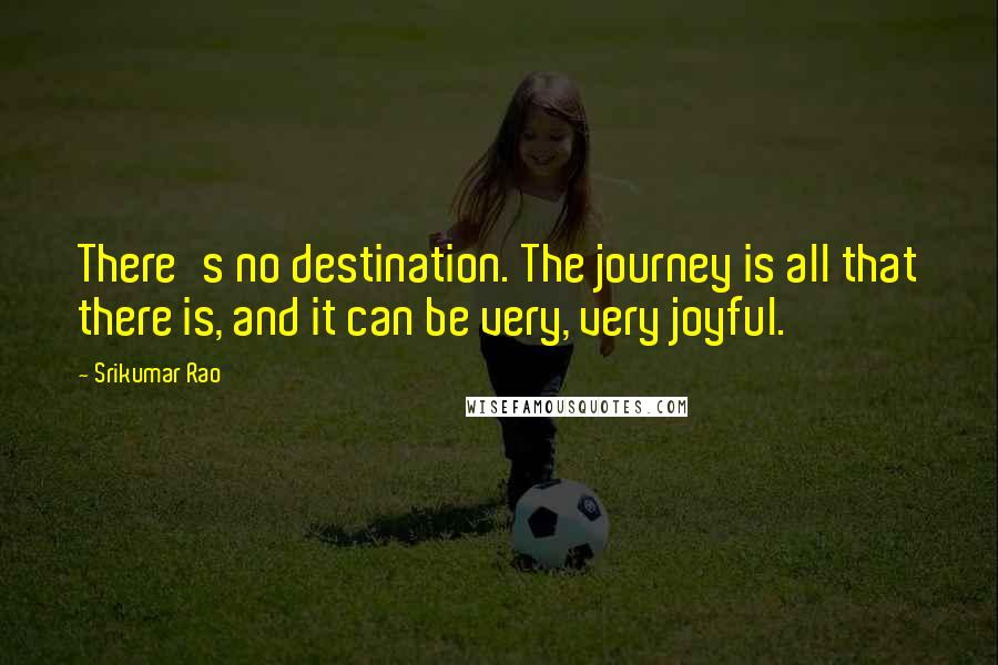 Srikumar Rao quotes: There's no destination. The journey is all that there is, and it can be very, very joyful.