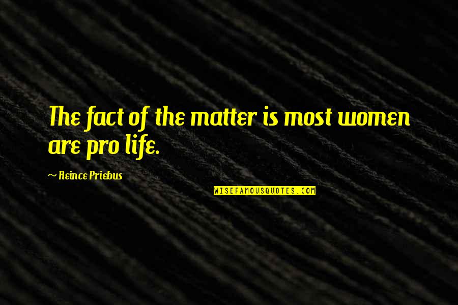 Srtlife Quotes By Reince Priebus: The fact of the matter is most women